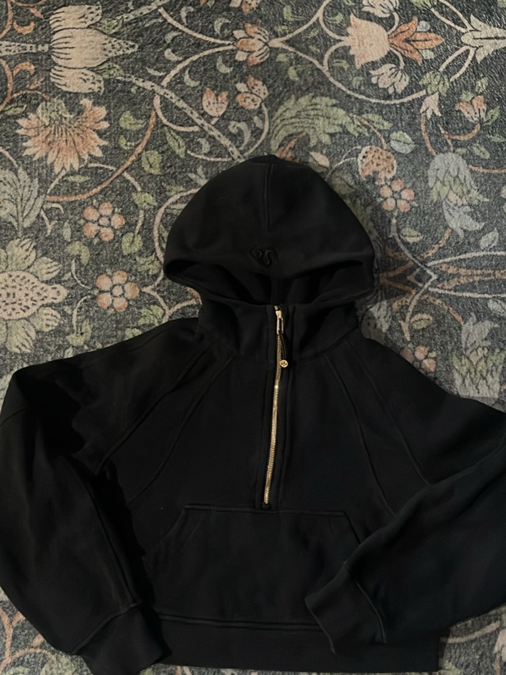 lululemon athletica Black Half-Zip Hoodie with Gold Zipper